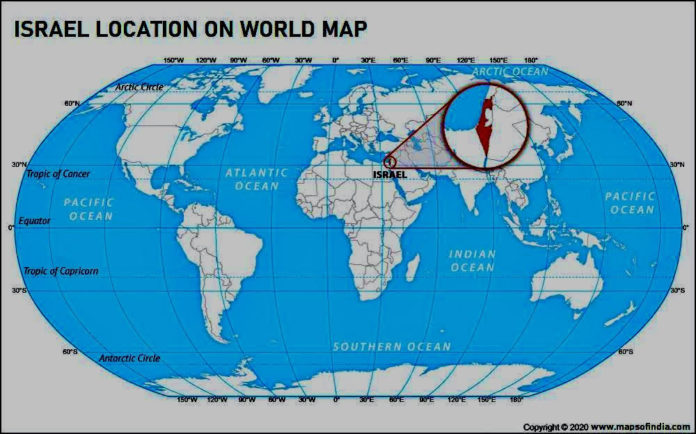 Where is Israel located, Location of Israel on world map