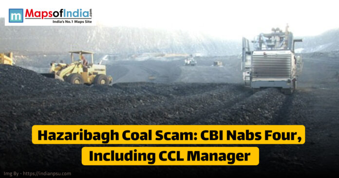 Image showing a coal mining site with heavy machinery in operation, highlighting the headline 