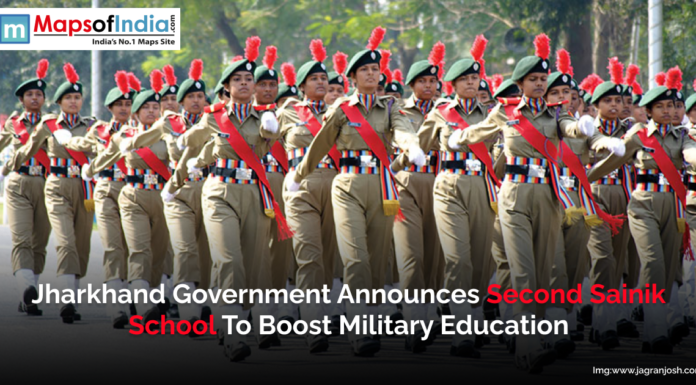 Jharkhand Government Announces Second Sainik School to Boost Military Education Cadets in uniform march in formation as Jharkhand announces its second Sainik School.