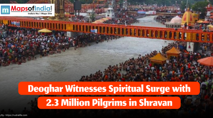 Deoghar Witnesses Spiritual Surge with 2.3 Million Pilgrims in Shravan Massive crowd of pilgrims gathered on riverbanks and bridges in Deoghar during the Shravan month, highlighting a major spiritual event with 2.3 million devotees.