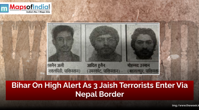 Bihar on High Alert as 3 Jaish Terrorists Enter via Nepal Border Security personnel patrolling a border area, representing Bihar on high alert after three Jaish terrorists reportedly entered from the Nepal border.