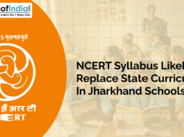 NCERT syllabus likely to replace state curriculum in Jharkhand schools, official update with NCERT logo and students in classroom background.