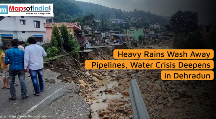 Heavy Rains Wash Away Pipelines, Water Crisis Deepens in Dehradun Heavy rains cause destruction in Dehradun, washing away pipelines and worsening the water crisis as people inspect the damaged area.