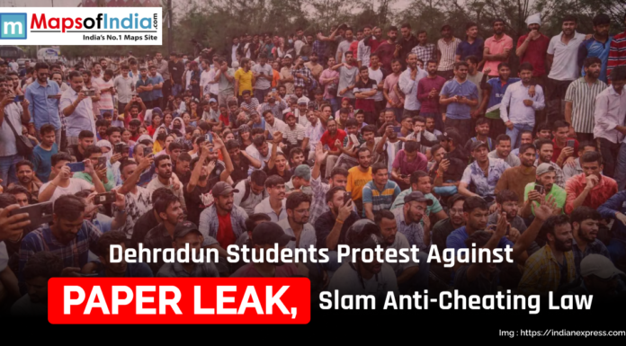 Dehradun Students Protest Against Paper Leak, Slam Anti-Cheating Law crowd of people protesting against paper leak slam