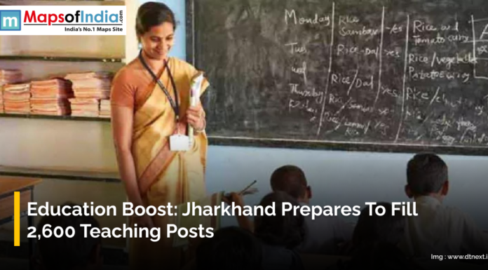 Education Boost: Jharkhand Prepares to Fill 2,600 Teaching Posts Female teacher in a classroom with students in Jharkhand, as the state prepares to fill 2,600 new teaching posts to boost education.
