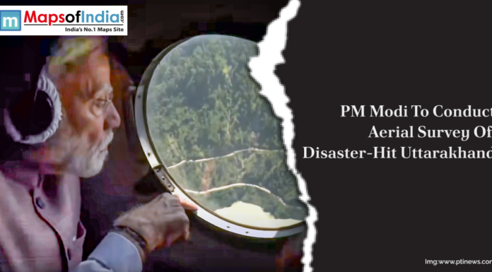 PM Modi to Conduct Aerial Survey of Disaster-Hit Uttarakhand Prime Minister Narendra Modi looking out of an aircraft window while conducting an aerial survey of disaster-hit areas in Uttarakhand.