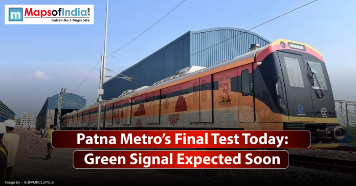 Image of a metro train, soon to be start in Patna