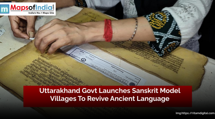 Uttarakhand Govt Launches Sanskrit Model Villages to Revive Ancient Language Person working with ancient Sanskrit manuscripts as Uttarakhand government launches Sanskrit model villages to revive the ancient language.