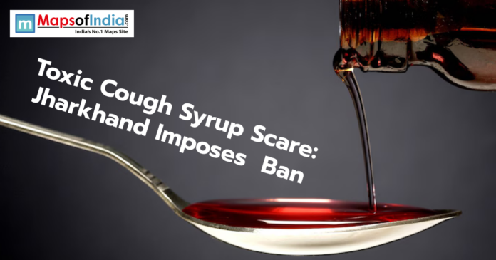 image of a cough syrup falling in the spoon