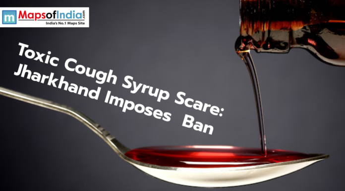 Toxic Cough Syrup Scare: Jharkhand Imposes Ban image of a cough syrup falling in the spoon