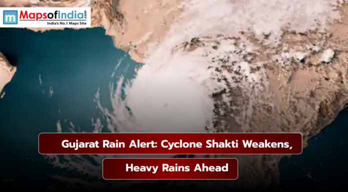 Gujarat Rain Alert: Cyclone Shakti Weakens, Heavy Rains Ahead Illustrative image of cyclone shakti at Gujarat