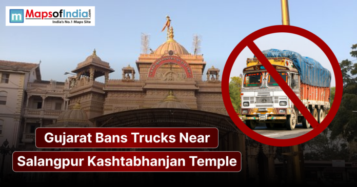 Image of Salangpur Kashtabhanjan Temple and truck with a cross