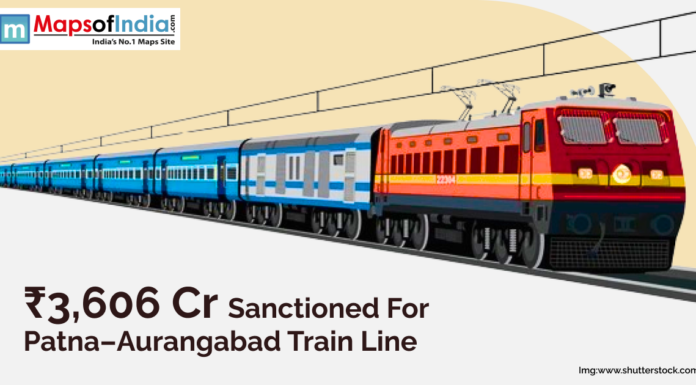 ₹3,606 Cr Sanctioned for Patna–Aurangabad Train Line Illustration of a train running on track