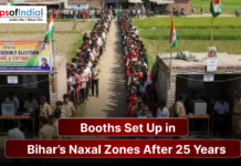 Booths Set Up in Bihar’s Naxal Zones After 25 Years Voters stand in long queues outside polling booths in Bihar’s Naxal-affected region during the Assembly Elections, as booths are set up after 25 years under tight security.