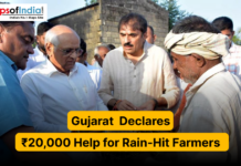 Gujarat Declares ₹20,000 Help for Rain-Hit Farmers. Gujarat officials meet with farmers to announce a ₹20,000 relief package for those affected by heavy rains, as part of the state government’s special assistance plan.