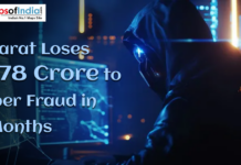 Gujarat Loses ₹678 Crore to Cyber Fraud in 9 Months. Hacker in a dark room using a computer, representing a cyber fraud incident in Gujarat where ₹678 crore was lost in nine months.