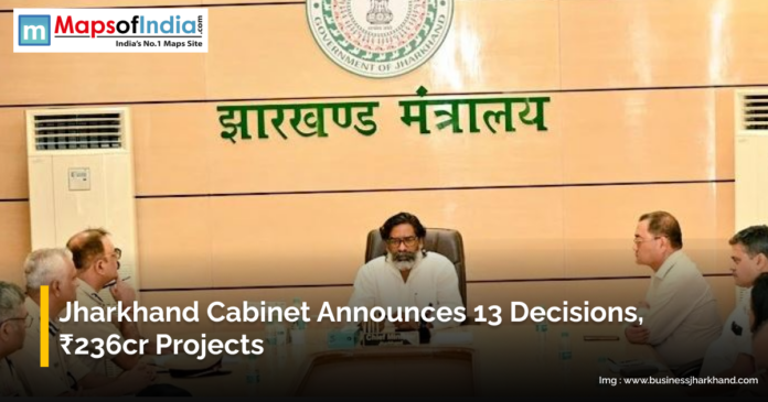 Jharkhand Cabinet Announces 13 Decisions, ₹236cr Projects Jharkhand Chief Minister chairs a cabinet meeting at the Jharkhand Secretariat, where 13 major decisions and ₹236 crore projects were announced.