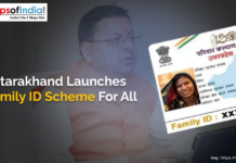 Uttarakhand Launches Family ID Scheme for All A government official sits beside a displayed Family ID card, with text announcing Uttarakhand’s launch of the Family ID Scheme for all residents.