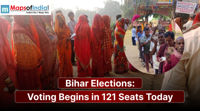 Bihar Elections: Voting Begins in 121 Seats Today Voters in Bihar stand in long queues, holding their ID cards and waiting to cast their votes as polling begins for 121 constituencies in the Bihar Assembly elections.