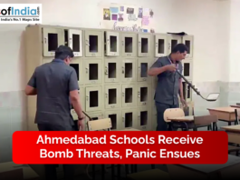 Ahmedabad Schools Receive Bomb Threats, Panic Ensues Secrurity checking for bombs in the school premises