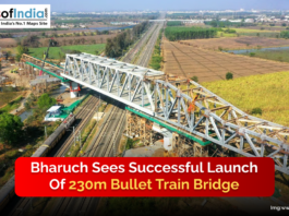 Drone view of bullet metro bridge