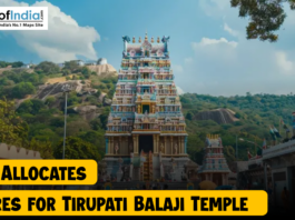Bihar Allocates 10 Acres for Tirupati Balaji Temple Image of Tirupati Balaji Temple with surrounding hills, highlighting news that Bihar has allocated 10 acres of land for building a new Tirupati Balaji Temple