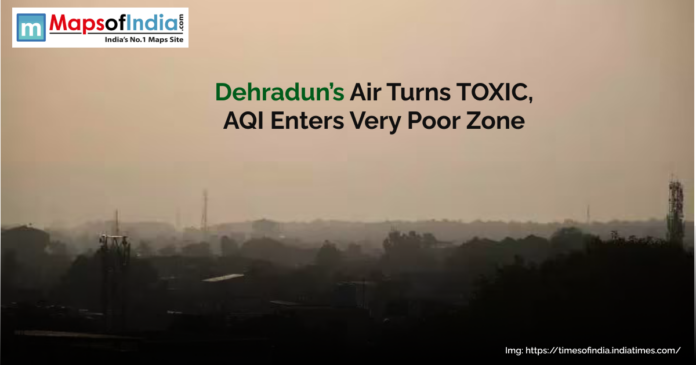 Dehradun’s Air Turns Toxic, AQI Enters Very Poor Zone image of a foggy street