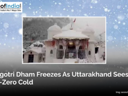 Image of Gangotri Dham covered in snow