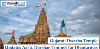 Gujarat: Dwarka Temple Updates Aarti, Darshan Timings for Dhanurmas Dwarka Temple in Gujarat with its towering shikhara and flags fluttering, highlighting updated Aarti and Darshan timings for the Dhanurmas period.