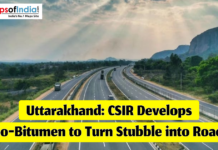 Uttarakhand: CSIR Develops Bio-Bitumen to Turn Stubble into Roads A wide multi-lane highway with text reading "Uttarakhand: CSIR Develops Bio-Bitumen to Turn Stubble into Roads."