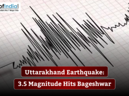 Seismograph showing tremors after a 3.5 magnitude earthquake in Bageshwar, Uttarakhand.