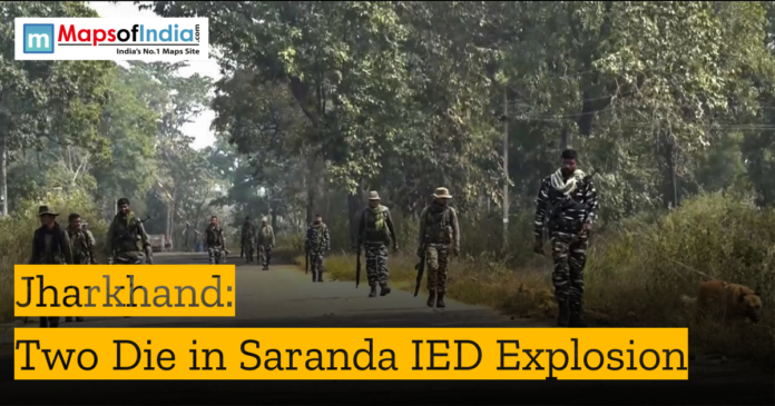 Gemini said Security forces patrol a road in Jharkhand after an IED explosion