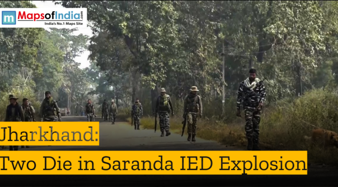 Jharkhand: Two Die in Saranda IED Explosion Gemini said Security forces patrol a road in Jharkhand after an IED explosion