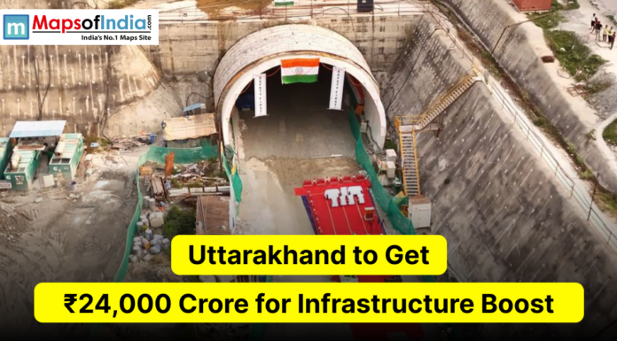 Uttarakhand to Get ₹24,000 Crore for Infrastructure Boost An AI-generated image of rescue workers holding the Indian flag inside the Silkyara Tunnel in Uttarakhand.