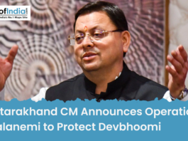 Uttarakhand Chief Minister addressing media while announcing Operation Kalanemi to protect Devbhoomi.