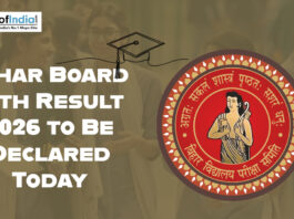 Banner announcing Bihar Board 12th Result 2026 declaration with BSEB logo and students in the background.
