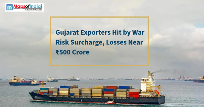 Cargo ships at sea; text reads 