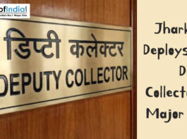 Signboard reading “Deputy Collector” with headline about Jharkhand deploying 207 deputy collectors in a major administrative move.