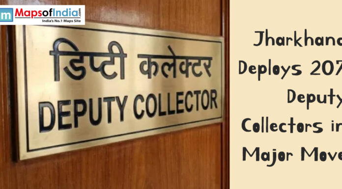 Jharkhand Deploys 207 Deputy Collectors in Major Move Signboard reading “Deputy Collector” with headline about Jharkhand deploying 207 deputy collectors in a major administrative move.