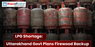 LPG Shortage: Uttarakhand Govt Plans Firewood Backup Stacked LPG cylinders highlighting the LPG shortage and Uttarakhand government’s plan for firewood backup