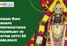 Grand Ram Navami Preparations Underway in Patna with 52 Tableaux Decorated idol of Lord Ram with announcement of grand Ram Navami preparations in Patna featuring 52 tableaux.