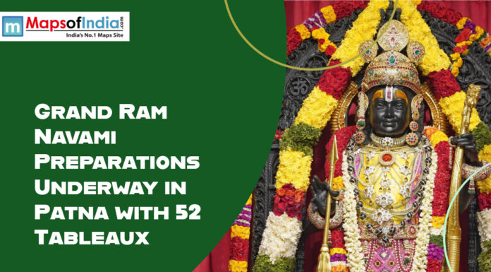 Grand Ram Navami Preparations Underway in Patna with 52 Tableaux Decorated idol of Lord Ram with announcement of grand Ram Navami preparations in Patna featuring 52 tableaux.
