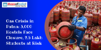 Gas Crisis in Patna: 3,000 Hostels Face Closure, 2.5 Lakh Students at Risk Worker handling LPG cylinders amid a gas shortage crisis in Patna affecting thousands of hostels and students