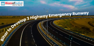 Bihar to Develop 3 Highway Emergency Runways Curved highway with text about Bihar developing emergency runways on three highways.
