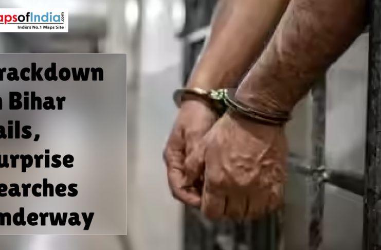 Close-up of a prisoner’s hands in handcuffs inside a jail, highlighting crackdown and surprise searches in Bihar prisons.
