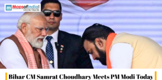 Bihar CM Samrat Choudhary Meets PM Modi Today Bihar CM Samrat Choudhary meets PM Modi during a public event, highlighting a key political meeting.