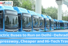 Electric Buses to Run on Delhi–Dehradun Expressway, Cheaper and Hi-Tech Travel A fleet of blue electric buses parked in a row for the Delhi–Dehradun route.