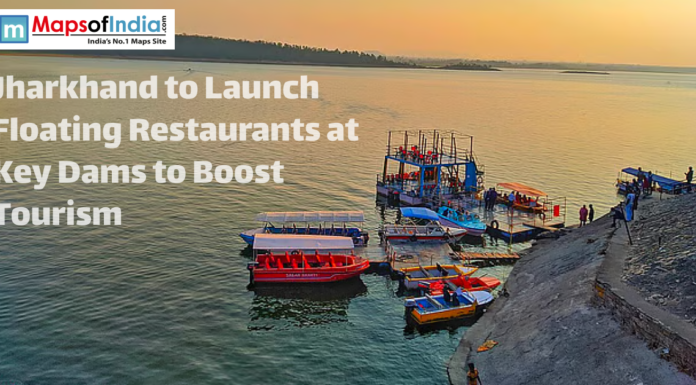 Jharkhand to Launch Floating Restaurants at Key Dams to Boost Tourism Boats docked at a dam in Jharkhand for a floating restaurant project.