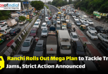 Ranchi Rolls Out Mega Plan to Tackle Traffic Jams, Strict Action Announced Heavy traffic congestion on a busy multi-lane road in Ranchi as the city announces a major plan to tackle traffic jams.