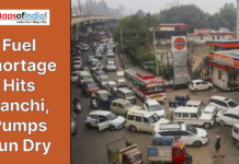 Fuel Shortage Hits Ranchi, Pumps Run Dry Vehicles crowded at an Indian Oil petrol pump in Ranchi during a fuel shortage.